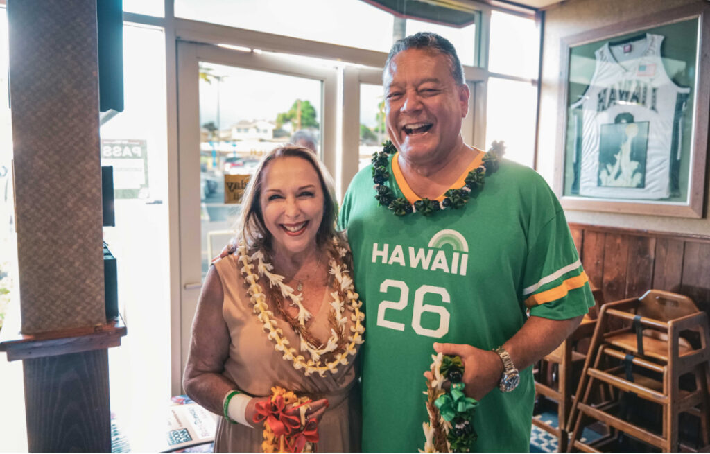 Rick and Renee Nakashima at the 2025 Tailgate with Timmy at Ruby Tuesday Hawaii